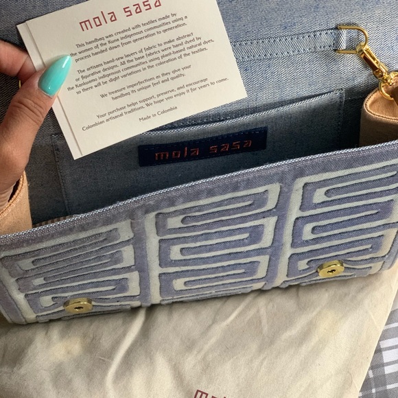 Mola Sasa denim envelope clutch - Picture 3 of 5